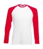 Long Sleeve Baseball T-Shirt Kleur White-Red